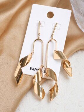 Express Twisted Gold Dangle Earrings